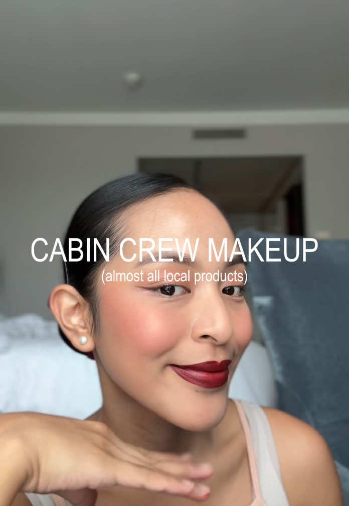 #CapCut my go-to cabin crew makeup look (when im outstation cos mas pakak sa doha) that nobody asked for 🤪💋 product list: peach color corrector - @GRWM Cosmetics  brow poder - @Teviant  cushion foundation - @LANEIGE Korea  “eyeshadow” - HEMA blush - @blk cosmetics  eyeliner - @strokesbeautylab  lash curler - @GLAMFIX PH  lippie - @Shop with Naturale  STILL LOOKING FOR MASCARA RECOSSSS!! pls send them ur way 😘  #cabincrew #cabincrewmakeup #grwm #grwmroutine #grwmmakeup #getreadywithme #makeuptutorial #makeuplook #makeup #cabincrewlife #crewmakeup 