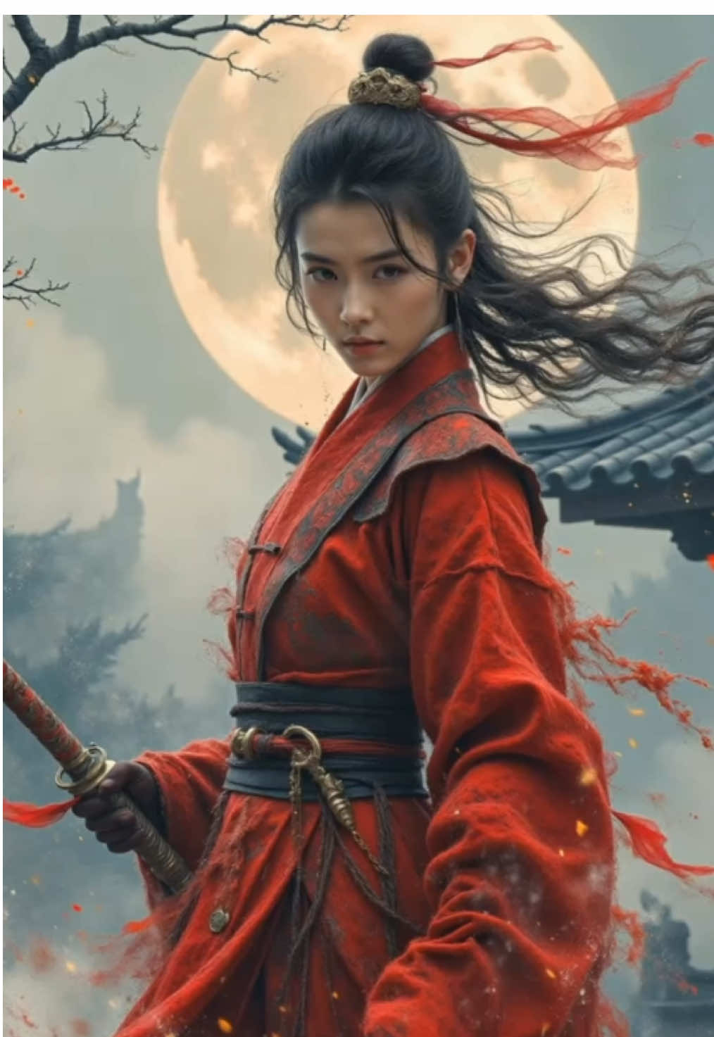 A female Chinese swordsman🗡️#chineseculture #chinesecostume #warriors #aigenerated 