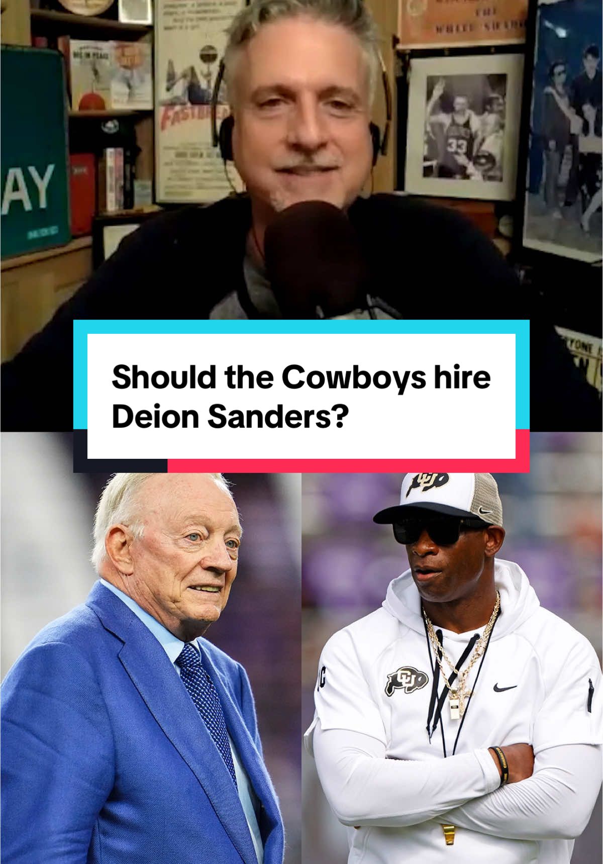 Should the Cowboys hire Deion Sanders as their next head coach? #nfl #dallascowboys #jerryjones #deionsanders #BSPodcast 