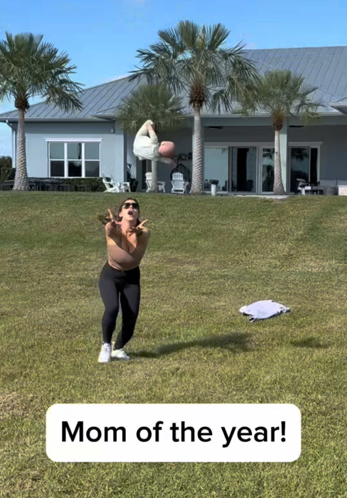 Mom reflexes on point! Do not attempt, baby is fake, everything else is real 