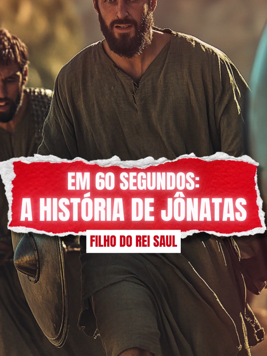 A História de Jônatas em 60 segundos! Conheça Jonatas, o filho do primeiro rei de Israel, Saul e amigo de Davi (Rei Davi). Sua coragem, lealdade e humildade em reconhecer a vontade de Deus o tornaram um verdadeiro herói. 📖 Passagens Bíblicas: •  1 Samuel 14:1-15 •  1 Samuel 18:1-4 •  1 Samuel 31:1-6 #Jonatas #HeróiBíblico #Lealdade #Coragem #Sacrifício #Davi #Saul #Batalha #Israel #Fé #ReiDavi #antigotestamento 
