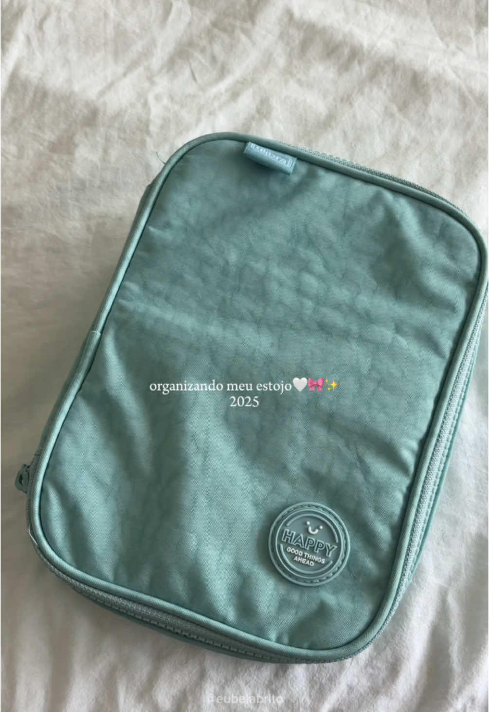 Organizando meu estojo 2025🤍🎀✨ #fy #materialescolar #aulas #shein #amazon #estudos #enem #unboxing #organizando 