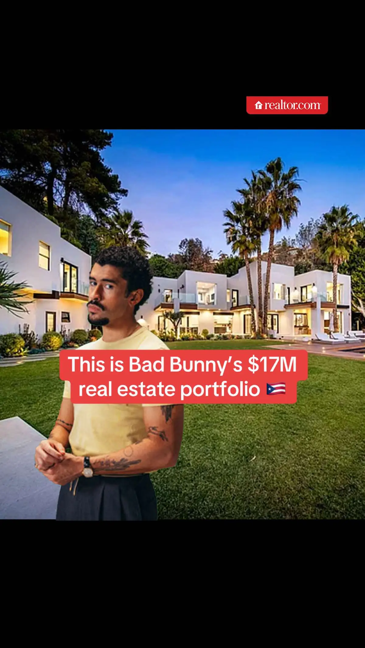 Bad Bunny’s $17M real estate portfolio 💼 #badbunny #realestate #puertorico #dtmf #mansion #fyp