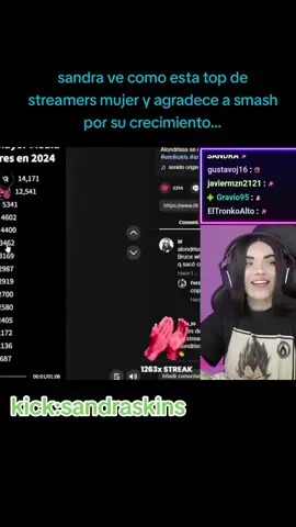 Sandra ve y se sorprende por cómo está top streamer mujeres y agradece a smash.... #kick #perù🇵🇪 #gloglosor #sideralchocolatada #smashdota #sandraskins #gloglosor #gloglokingoficial #dota2 #elzeeinclip 