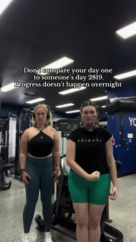 The gym is not a scary place! You belong there. Have fun and keep going 💞  #gymrat #bodypositivity #fyp #gymshark #activewear #dayone 