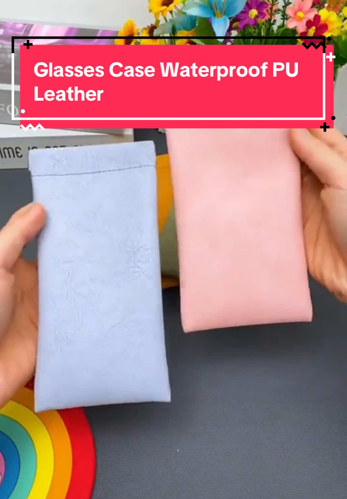 Glasses Case Waterproof PU Leather #fyp #foryou #eyeglasspouch 