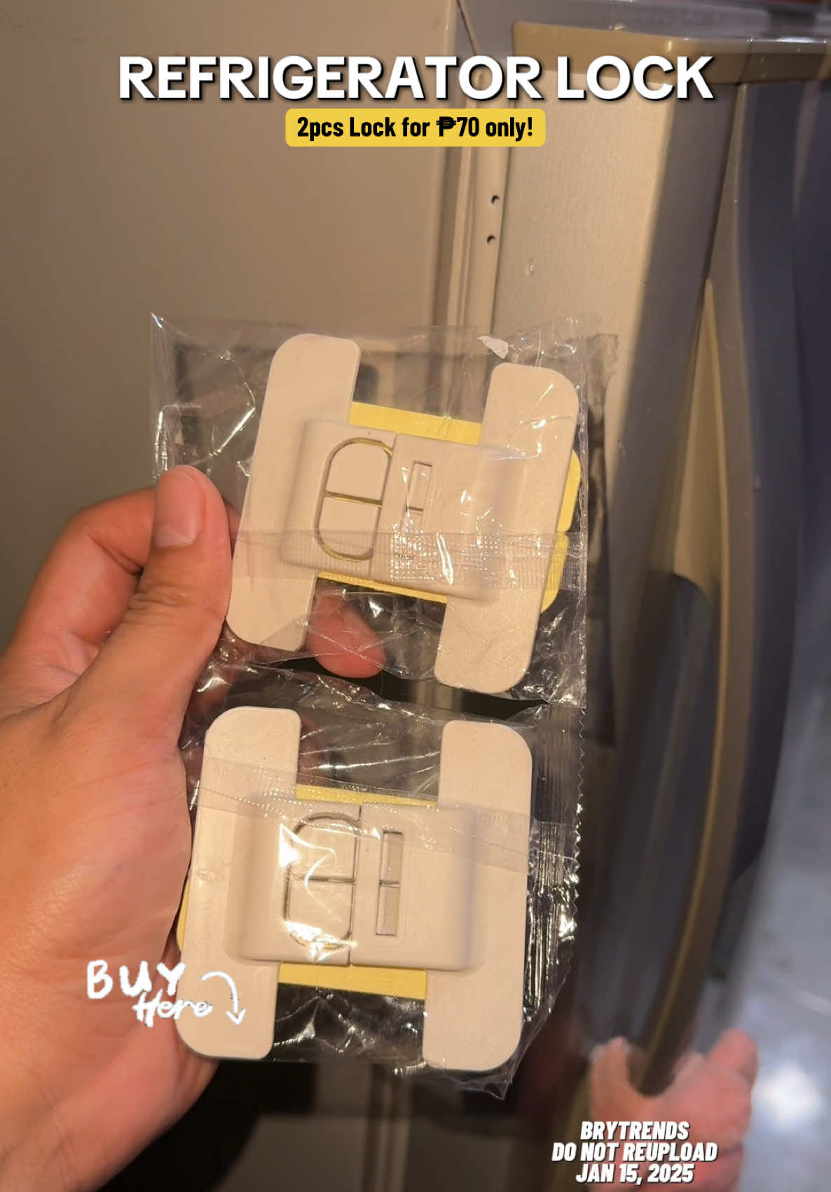 Baka wala na rin magnet yung pinto ng ref nyo. Nasa yellow basket yung refrigerator lock. #ref #fyp #doorlock #refrigerator #lock #foryoupage 