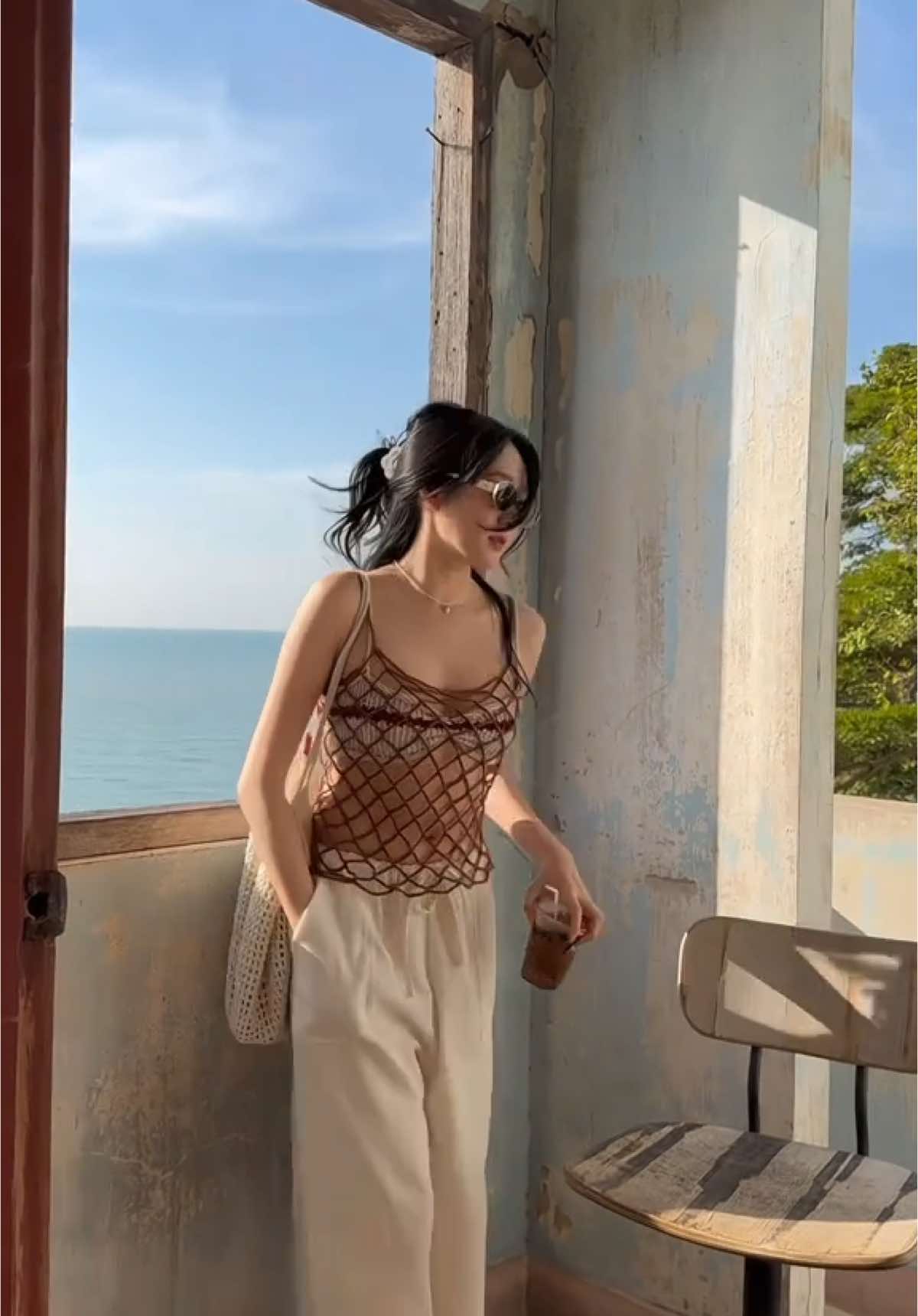 🍩☕️🍫🍪 #OOTD #ไอเดียแต่งตัว #OOTD #ไอเดียแต่งตัว #แต่งตัวไปทะเล #เสื้อถักตาข่าย #เสื้อคลุมตาข่าย