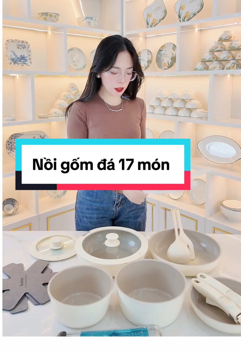 Bộ nồi gốm đá 17 món cao cấp  không lo bong tróc men #bodungcunauan #redchef 