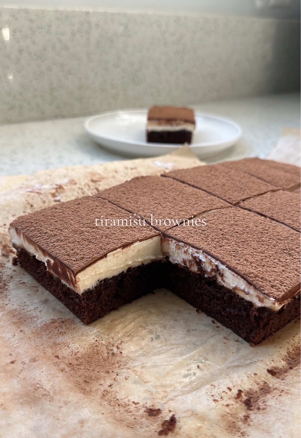 these tiramisu brownies are what dreams are made of ☕️🍫🧸 fudgey espresso brownies with a velvety mascarpone frosting🤎 #brownies #tiramisu #baketok #bakingtherapy #BakeWithMe #brownie 