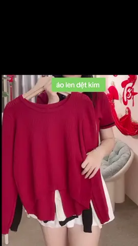 Áo dệt kim tay dài cổ tròn đính nút sẻ tà...#xuhuong #xuhuongtittok #xuhuongtittok 2024#áo len nữ 
