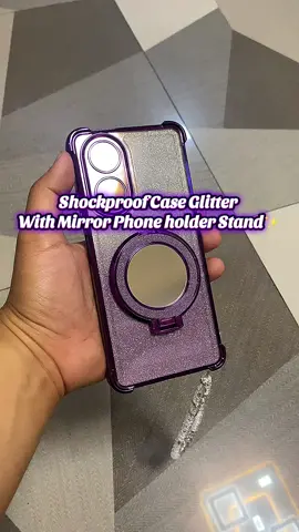 Shockproof Case Glitter With Mirror Phone holder Stand✨ #androidcase #caseforoppo #shockproofcase #beutiful #trending #fyp #fyppppppppppppppppppppppp 