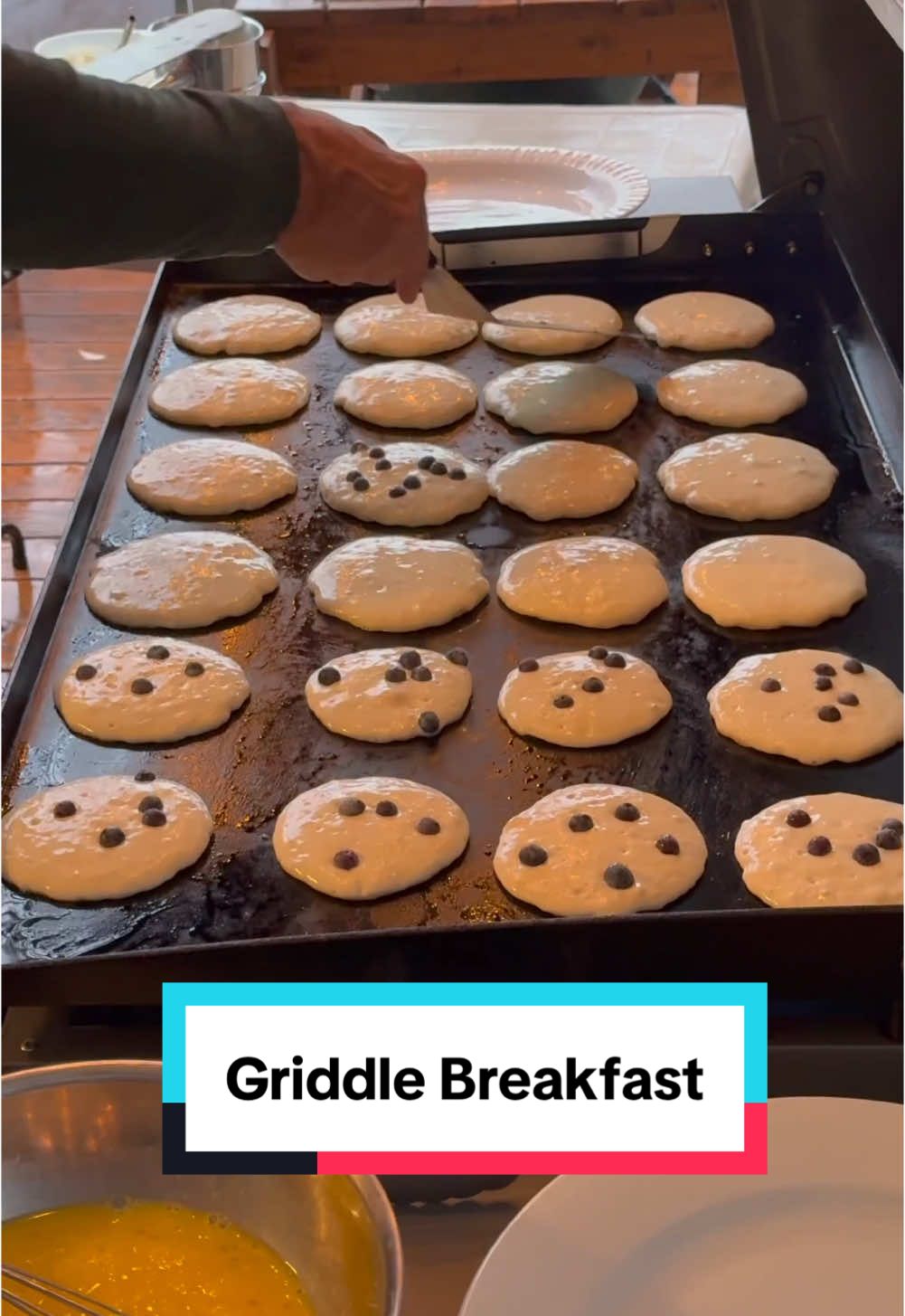 I absolutely love cooking with family and friends, especially my Dad! We love sharing tips, techniques, and talking about the latest cooking videos we’ve seen. My dad is well known for his homemade blueberry pancakes so they are always on the menu. #pancakes #bacon #breakfast #webergrills #blackstone #griddle @Bacon Up Bacon Grease @Weber Grills 
