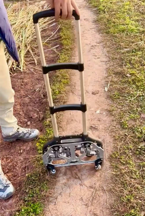 Buy in cart, VEVOR Stair Climbing Cart, Max. 550 lbs Load Capacity, Foldable Hand Truck with 32.3-45.7 inch Adjustable Handle Height, 4 Universal Wheels & 2 Elastic Ropes, Multipurpose Dolly for Warehouse Shopping