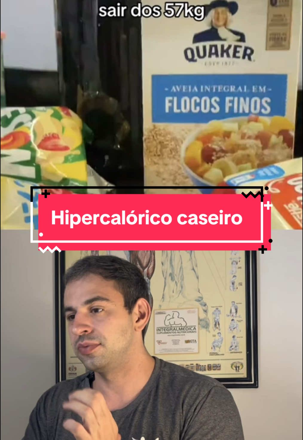 Segue na rede vizinha, me ajuda muito!  Quer ganhar massa?  Mais um react dessa vez de um hipercalórico caseiro com todos alimentos que já falo aqui 🙅🏻‍♂️ #academia #hipertrofia #bulking #academia 