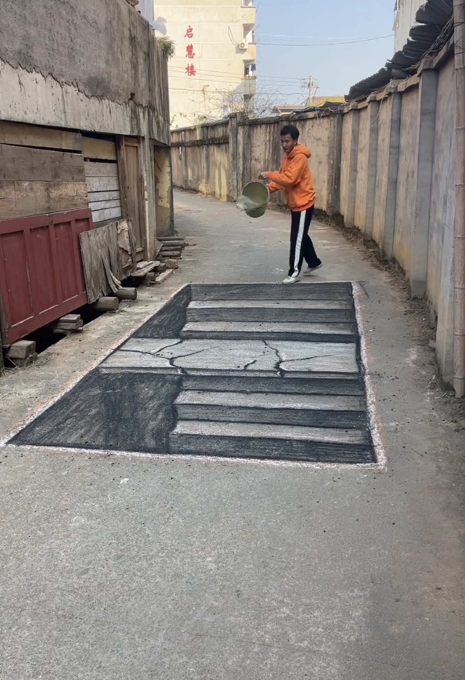 Where is the dog? 👀 #prank #3dart #streetart #drawing #3ddrawing #tiktokartist #unitedkingdom #londonstreets #foryou #fyp 