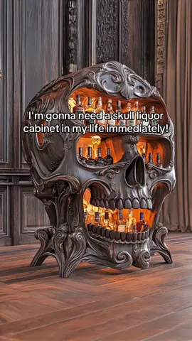 These skull liquor cabinets look absolutely awesome! 💀💀 #skull #gothicdecor #interiordesign #tiktokmademebuyit 