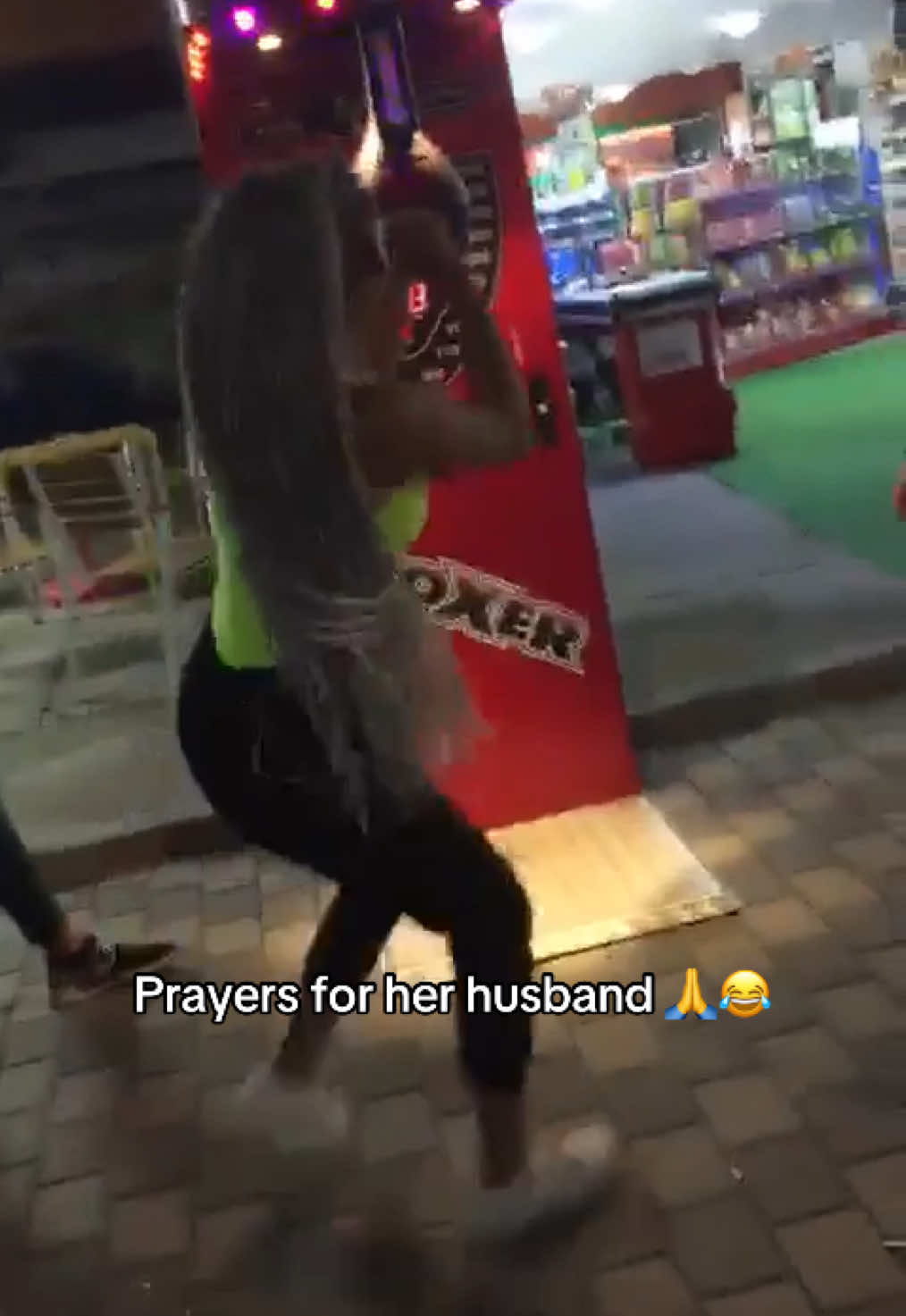 Him: I want to break up Her: No Him: Ok #woah #punchingbag #strength 