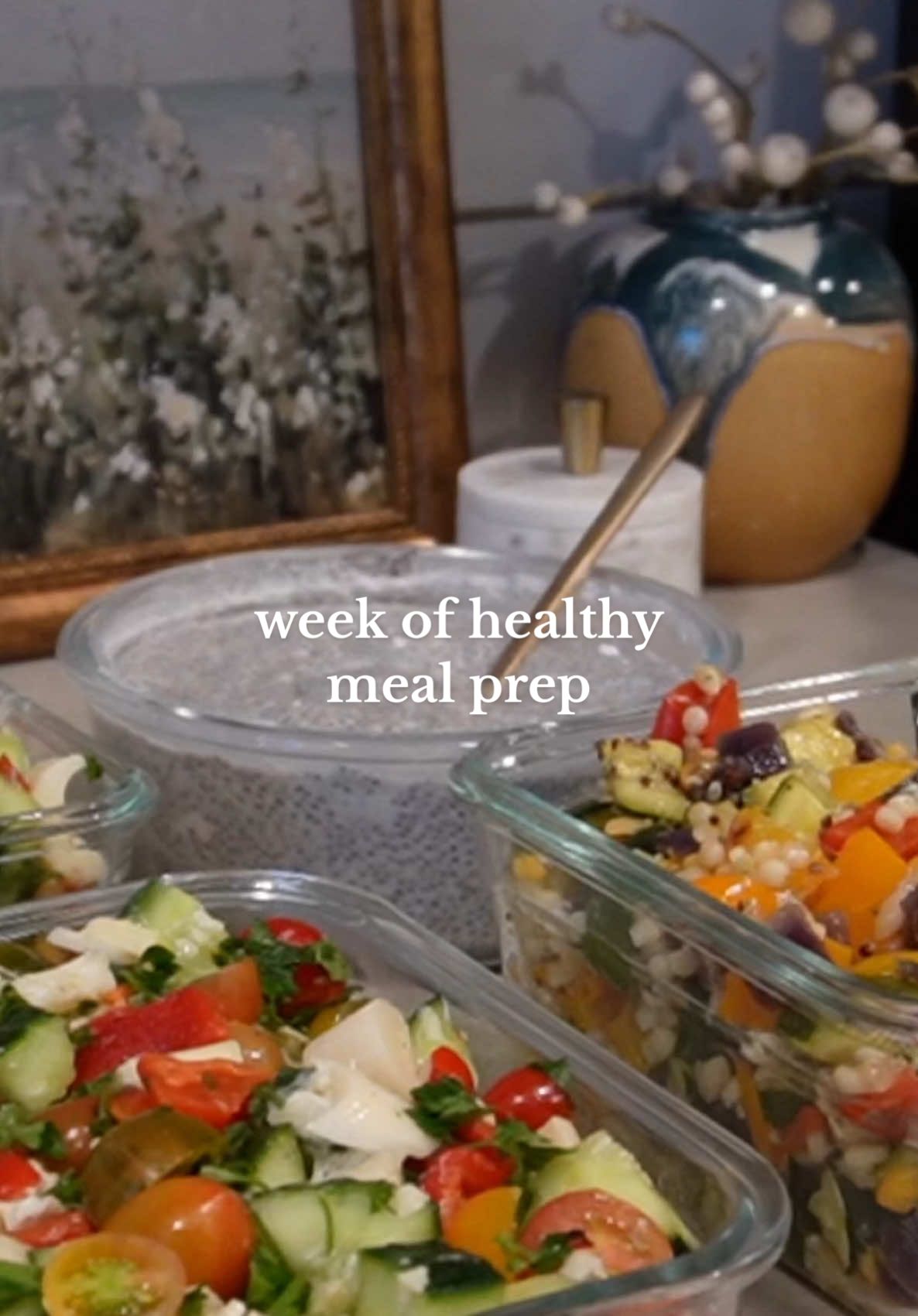 POV: tiktok is getting banned so your recipes are moving to youtube 🤪 3 easy meal prep ideas that are high protein, clean ingredients, dairy free, and plant based 🌱  #mealprep #mealprepideas #reset #healthydinner #healthylunch #chiapudding #saladrecipe #saladideas #75hard #75soft #whole30 #youtube #youtubeshorts 