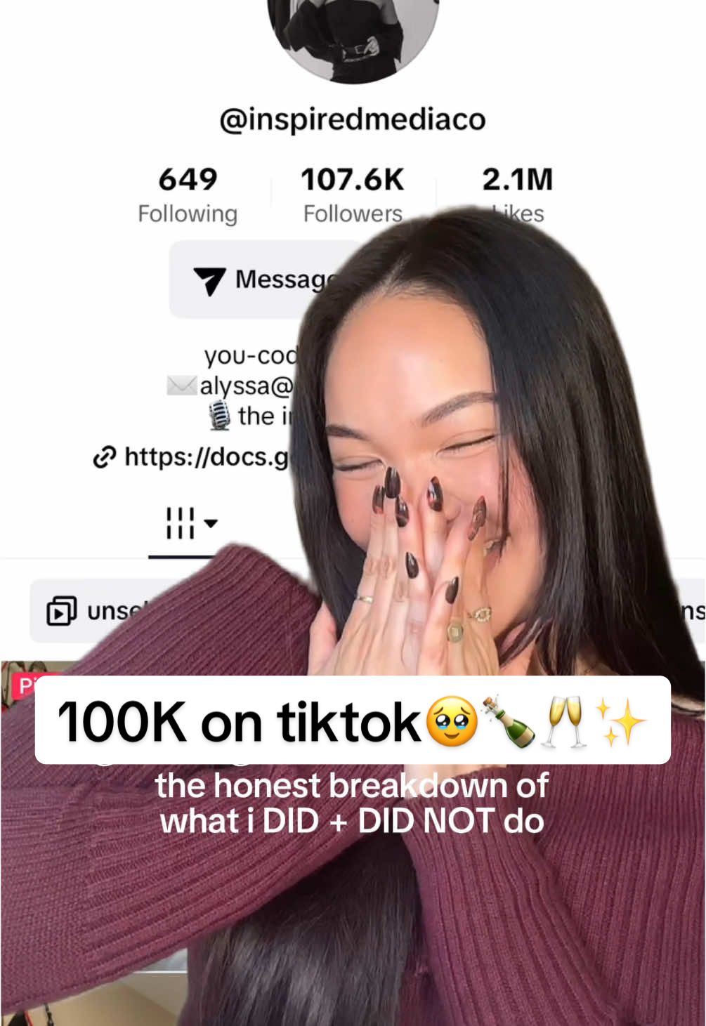 just in time😭🥲🥂🫶✨ but actually i luv you IT GIRLS SO MUCH!!! im honored. im grateful. im blessed😌 with everything going on from the la fires to the tt ban, i hope you can take something away from this video so that wherever you  build your brand you have a soliddddd YOU-CODED foundation 💅  to celebrate im asking anyone who can to dontae any amount to help the ppl of la. resources la in my bio❤️ #socialmediastrategist #socialmediagrowth #100kfollowers #tiktokgrowth #contentcreators #entrepreneurship #contentcreatortips 