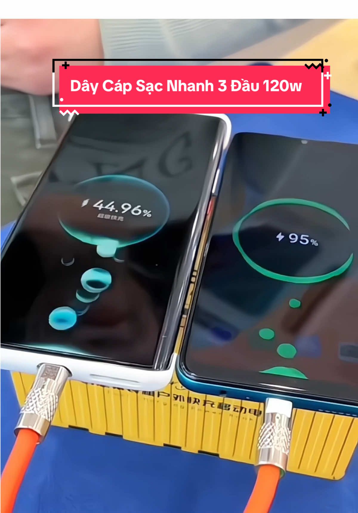 Dây Cáp Sạc Nhanh 3 Đầu 120w #cacsacnhanh #capsac3dau #capsacnhanh120w #capsacnhanh3in1 #capsacdulieusac3trong1 #byntchuyengiadung 