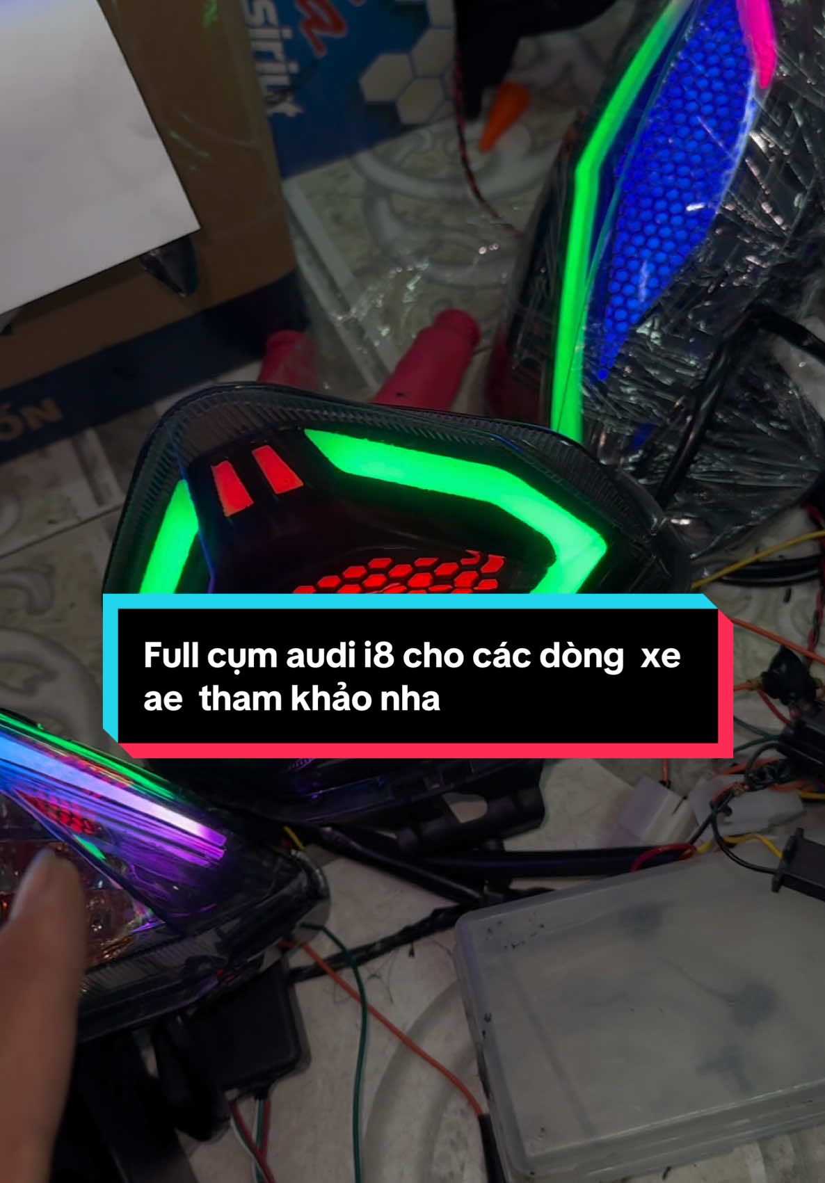 Full cụm audi i8 cho các dòng  xe  ae  tham khảo nha#xuhuong #thịnhhành #xemay #xedovietnam #xuhuongtiktok #sirius #ab #wave #fuled125 #fuled125i #vison #winnerv1 #sh #vario 