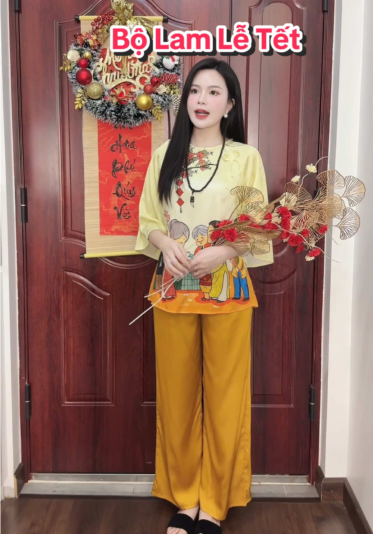 Bộ Đồ Lam Đi Lễ Tết Vải Gấm Hoa Mai #champhan #champhanreview #châmphan #review #bodo #bolamtruyenthong #bolamdichua #bolammactet #phapphuc #phaphucdichua #thoitrang #thoitrangnu 