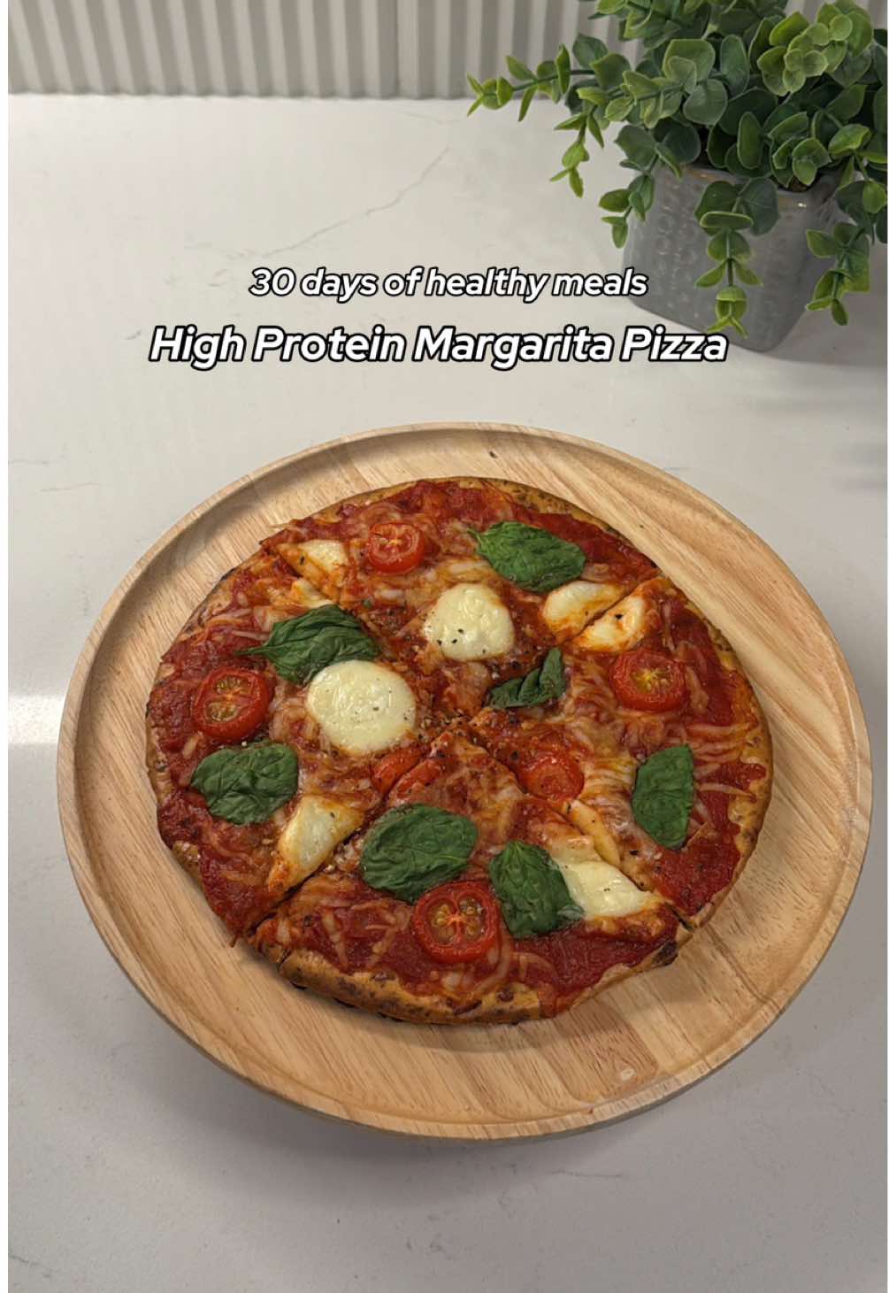For day 12/30 in my 30 days of healthy meal series I have a high protein margarita  🍕 • It’s only 598 calories and 52 grams of protein for the WHOLE thing!!  The recipe:  - add 1 cup of cottage cheese to a bowl, then remove about 2 spoonfuls - add 1/3 cup of flour and 1 egg and mix everything together  - evenly spread the mixture onto parchment paper in a circular shape (not too thick or too thin) - cook at 375° in oven for about 40-45 minutes or until the crust is golden brown and the middle isn’t too soft  - take out and put 1/2 cup of marinara sauce, 1/4 cup of lite shredded mozzarella, spinach, baby tomato’s, and more mozzarella cheese chunks  - place back in oven at 400° for another 10-15 minutes  - cut and enjoy!  Try it out and lmk how you like it❤️  #30daysofhealthymeals #healthymealseries #highproteinpizza #proteinpizza #margaritapizza #highproteindinner #highproteinlunch #healthyrecipes #Recipe #EasyRecipes #healthydinner #caloriedeficit #DinnerIdeas #highproteinlowcalories 