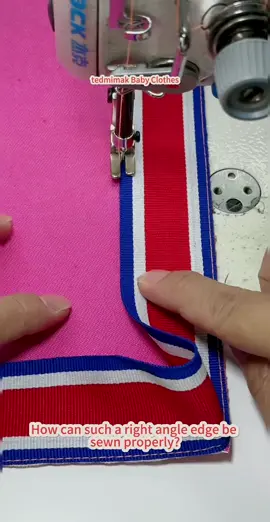 How can such a right angle edge be sewn properly?#factory #sewing #edge 
