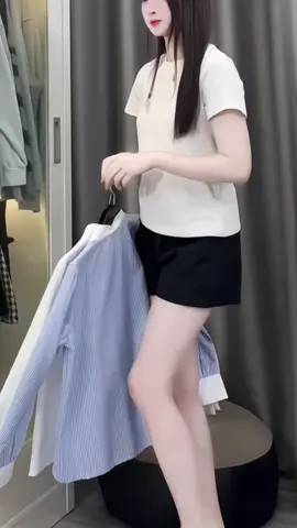 Áo sơ mi nữ dài tay cổ Trụ #aosominu #aosomi #thoitrangnu #xuhuong 