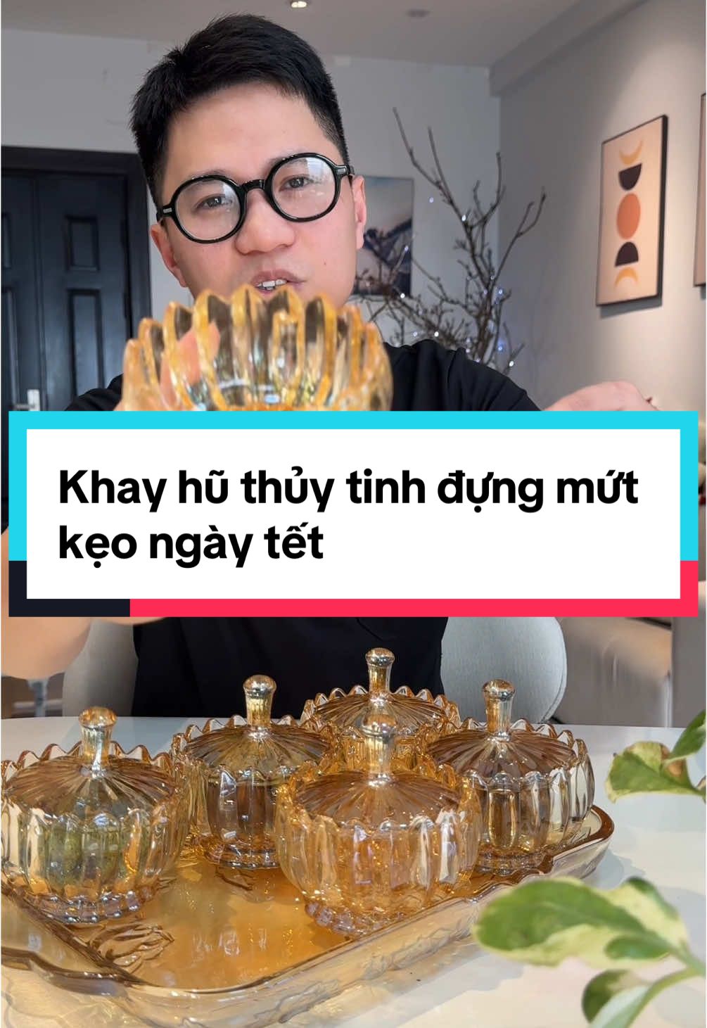 Khay hũ thủy tinh đựng mứt kẹo ngày tết...##giadinhlangac##huthuytinhmutkeo