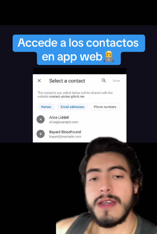 Acceder a lista de contactos en PWA #pwa #codigo #programacion #mobileapp #webapp #greenscreen 