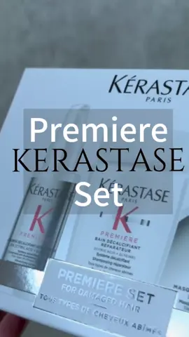 I was sent this Kérastase Premiere Discovery Set by @Home Tester Club I love these discovery sets, they’re so good for trying out a range and seeing if it’s for you before committing to buying the full sizes. This range is designed for damaged hair. It removes excess calcium build up in hair to repair, strengthen and condition hair, reducing hair breakage. This discovery set contains decalcifying repairing shampoo, a resurfacing hair mask and a pre shampoo treatment. #hometesterclub #gifted #kerastase #hair #hairtok #haircareroutine #damagedhair #fyp 