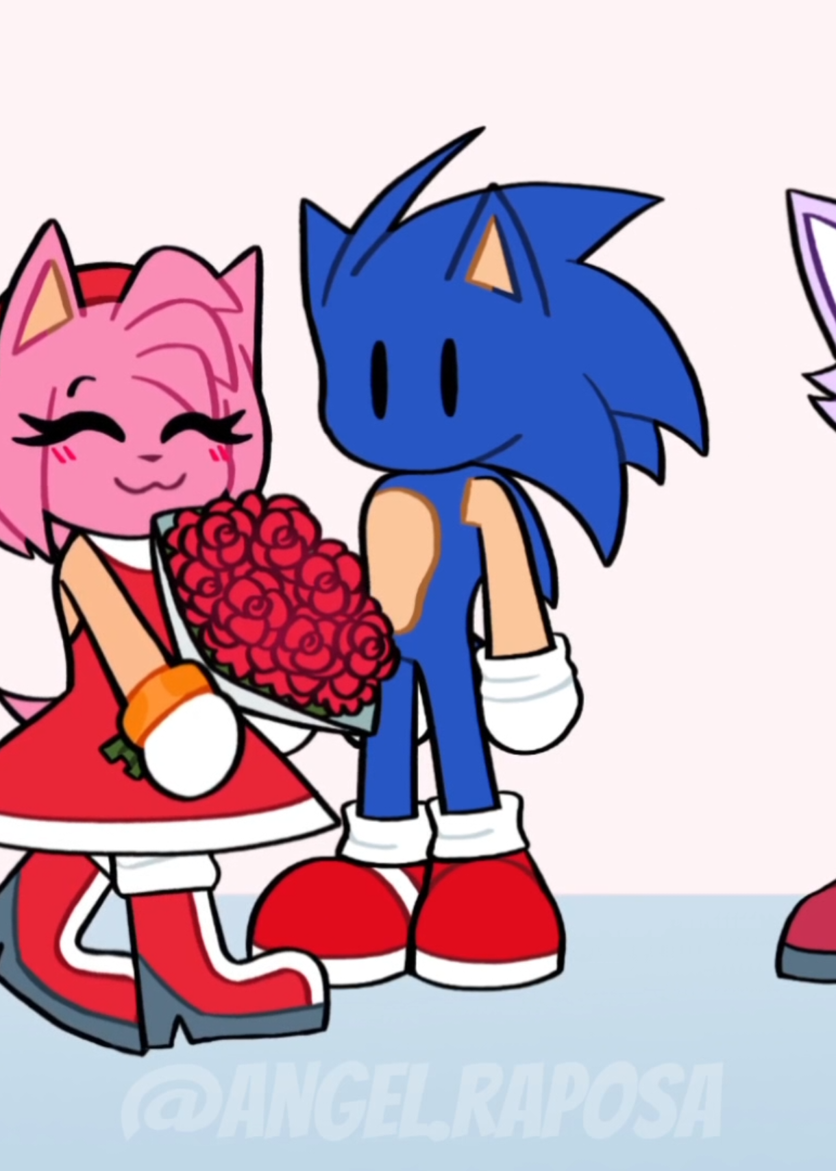 COME PICK MY ROSES‼️🌹 Shadow didn't like it very much, he wanted to be in Amy's place to give the flower to Sonic (jealousy) 💙🖤 (sonadow climate) #sonic #sonicthehedgehog #amyrose #sonamy #sonadow #blazethecat #shadowthehedgehog #silverthehedgehog #surgethetenrec #animation #trend #foryou #fyp 