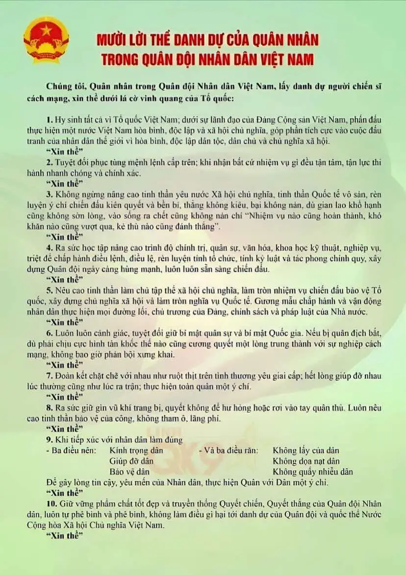 học dần cho quen❤️ #10loithedanhduquannhan #12dieukyluatkhiquanhevoinhandan  #bodoicuho  #chubodoi  #vairal 