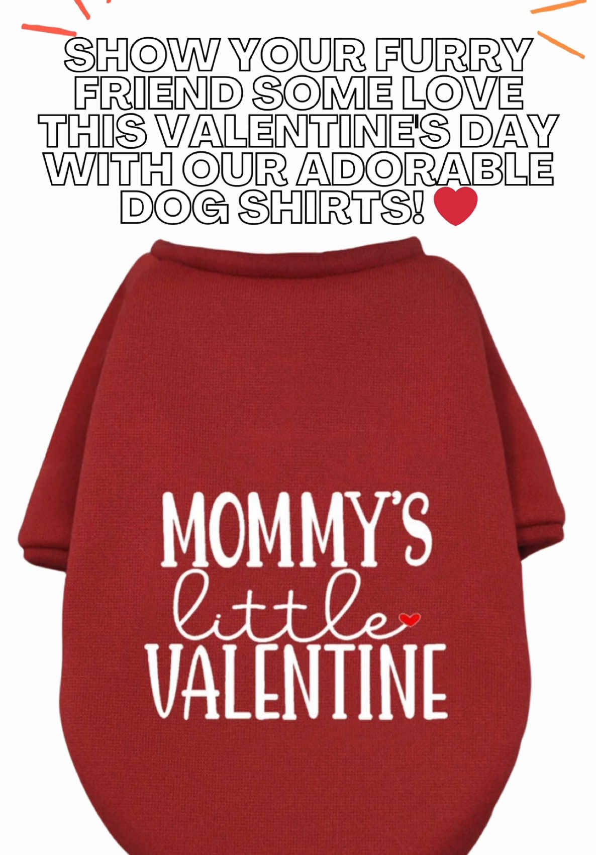 Love is in the air... and on your pup! ❤️🐾 Dress your furry Valentine in style with our adorable Valentine's Day dog shirt. 💕 Perfect for celebrating the day of love together! #ValentinesDay #FurryValentine #DogApparel