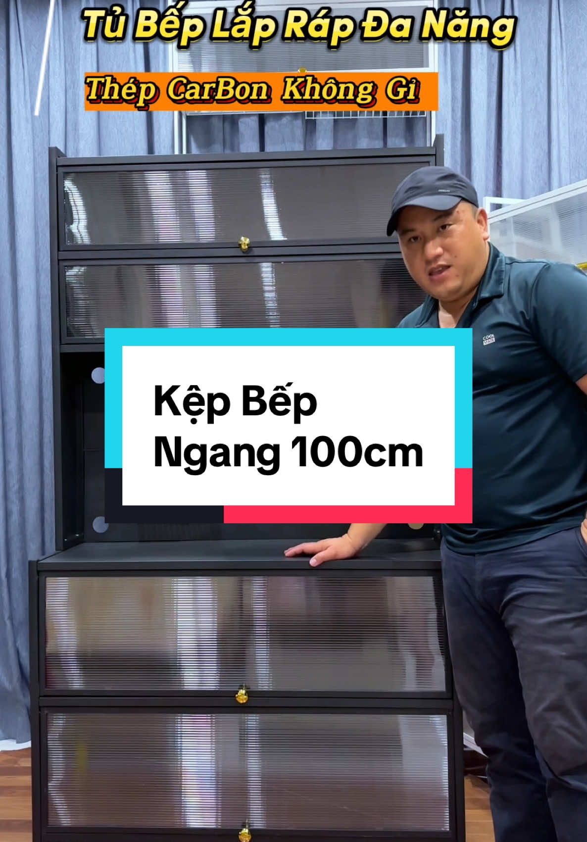Kệ bếp thép carbon đựng hết đồ nhà bếp trong gia đình #kebep #kebepdanang #kedungdonhabep #giadungbep #giadungtienich 