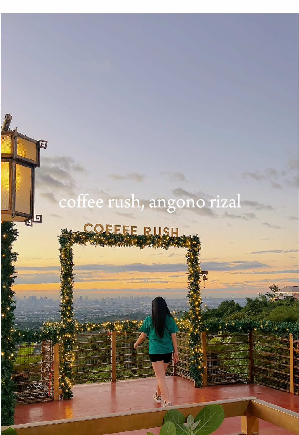 golden hour at  📍 coffee rush, angono rizal place — 10/10 food — 6/10 drinks — 7/10 #coffeerush #angonorizal #rizal #overlooking #coffee 