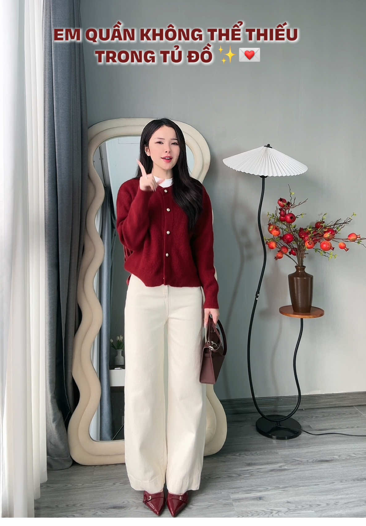 Em quần jean kem quá xinh cho các bà đây nhenn ✨🥰 #xuhuong #jean #jeantrang #jeansuong #jeansuong #thoitrangnu 