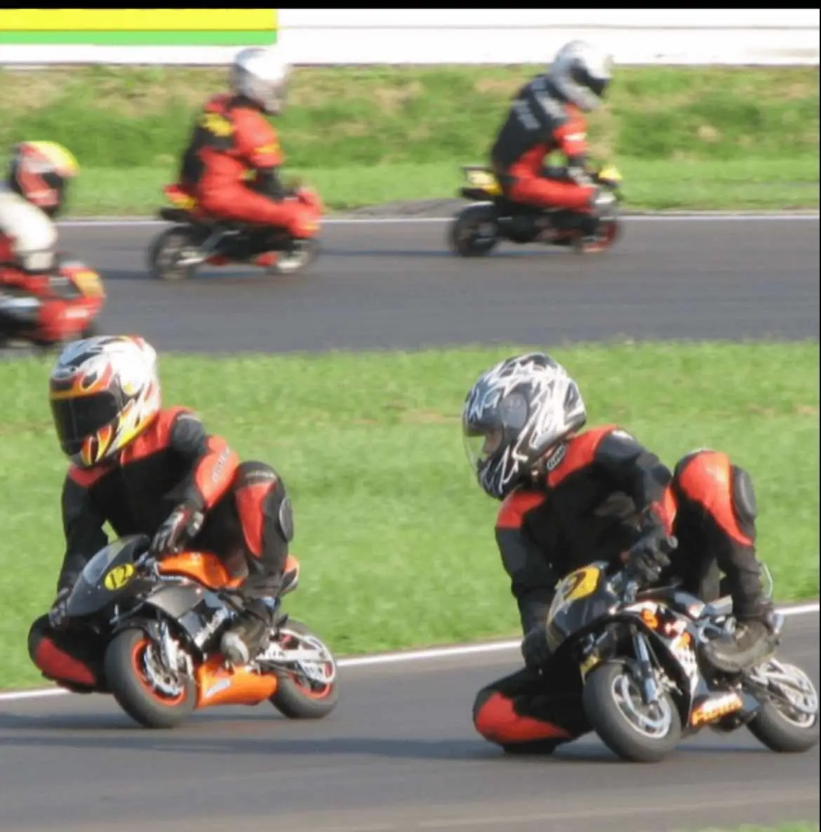 Pocket bike racing, also known as Minimoto, originated in Japan during the 1960s. The sport gained significant traction in the 1970s, with over 100 mini-size race tracks established across the country by 1982.  Initially, enthusiasts raced on inexpensive, low-tech bikes. In the 1980s, the sport expanded to Europe, particularly Italy, where higher-quality, high-tech bikes were introduced, elevating the competition's standards.   This progression contributed to the development of many professional riders, including Japanese MotoGP racers like Nobuatsu Aoki and Daijiro Kato, who began their careers in Minimoto racing.