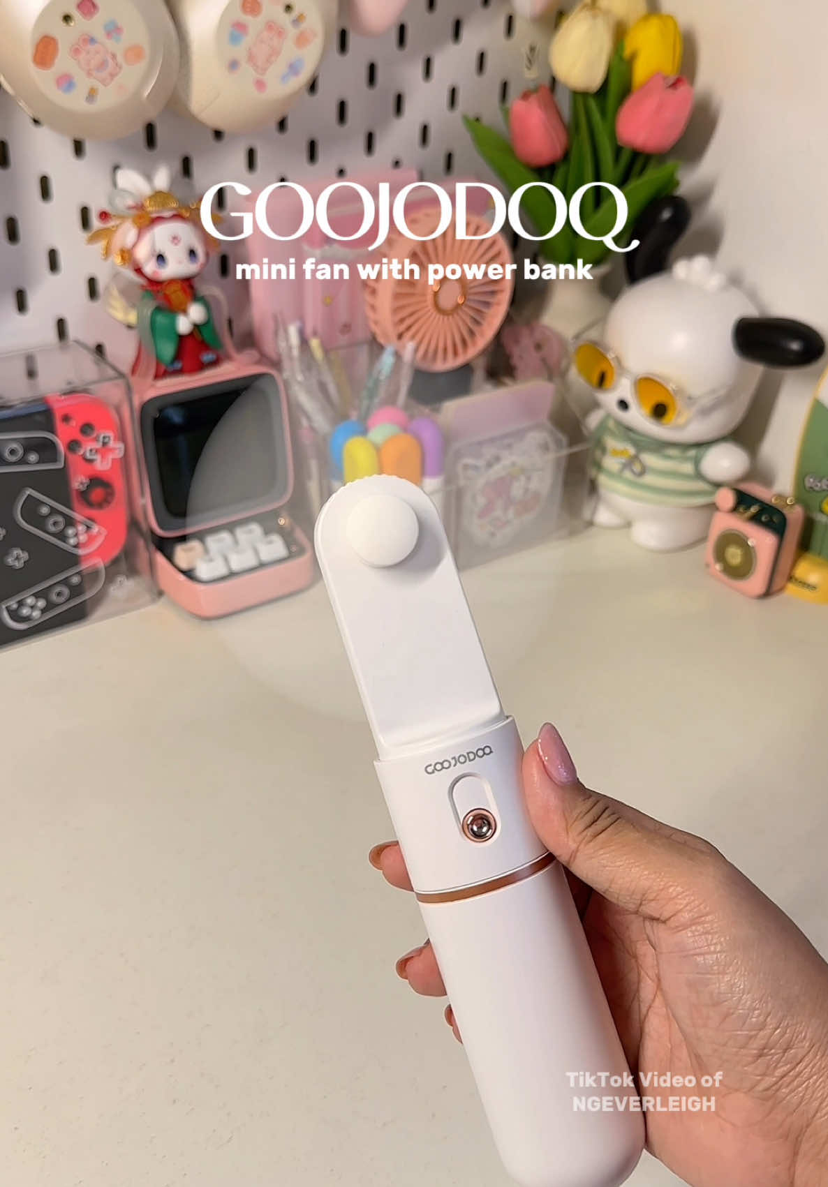 Goojodoq 2 in 1 mini fan with powerbank 💫✨ #minifan #powerbank 