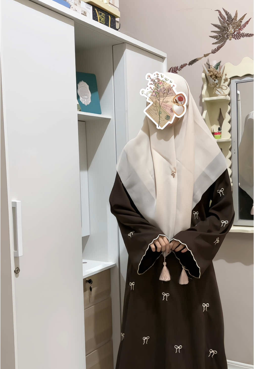 Abaya&Hijab Coquette🎀🤍✨#masyaallahtabarakkallah #abaya #bismillah #fyp 