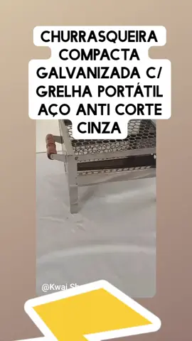 Churrasqueira Compacta Galvanizada C/ Grelha Portátil #musica #musica Aço Anti Corte Cinza #