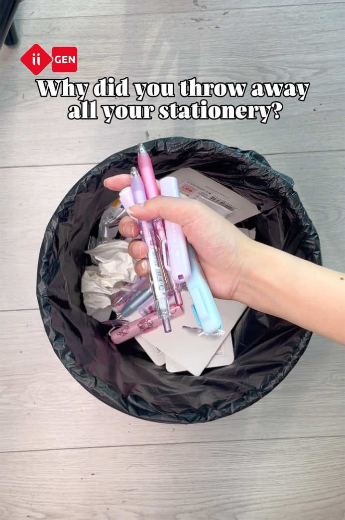 Why she throw away her stationery!#iigen #stationery #stationeryaddict #funnyvideo #eraser #pen #cutestationery #funnytiktok #student #school #iigenstationery #viralvideo 