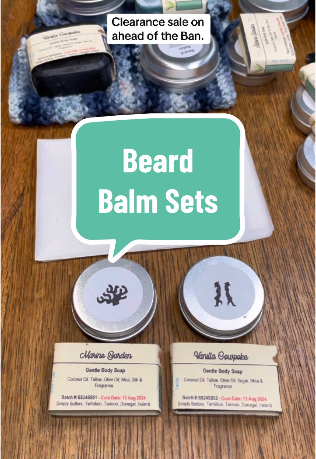 Come get these deals. My small business will be hit hard by the TikTok Ban so I’m selling off stock. #tiktokban #beardbalm #ireland #soaptok #mirendasoap #mirendatallow #tallowsoap #homesteading #Sustainability #mirendatok