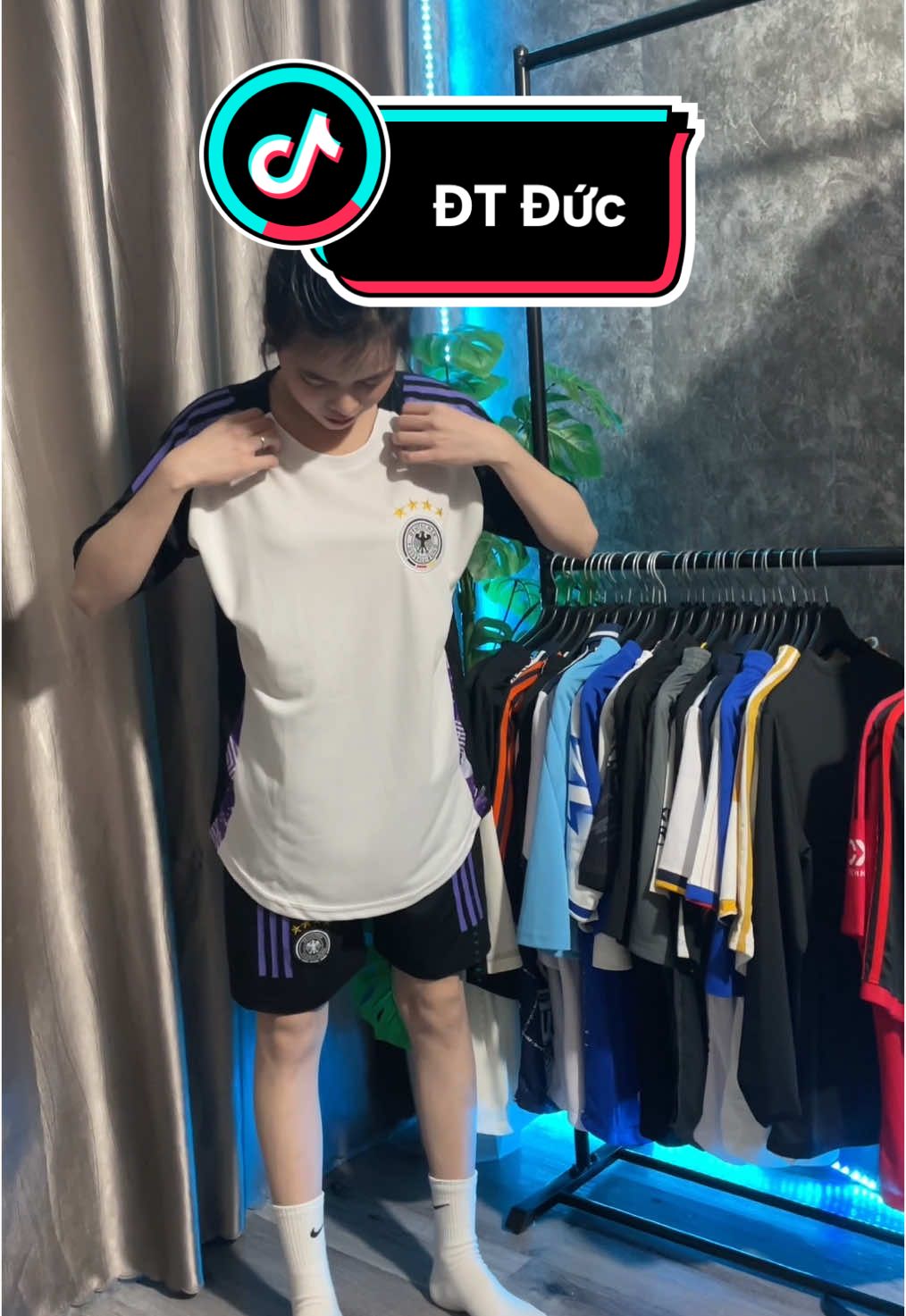 ĐT Đức trắng tím thun mè cao cấp thoáng khí chuẩn form Hàn Quốc  🌸 Mẫu nữ ( 1m6_43kg_size XL )  🌸Xem thêm nhiều sản phẩm ở 🌈PHẦN TRƯNG BÀY🛒 #quanaothethao #aobongda #dodabanh #thethaomoingay #football #footballtiktok #xuhuong #thethaoduongdai #tagoco 