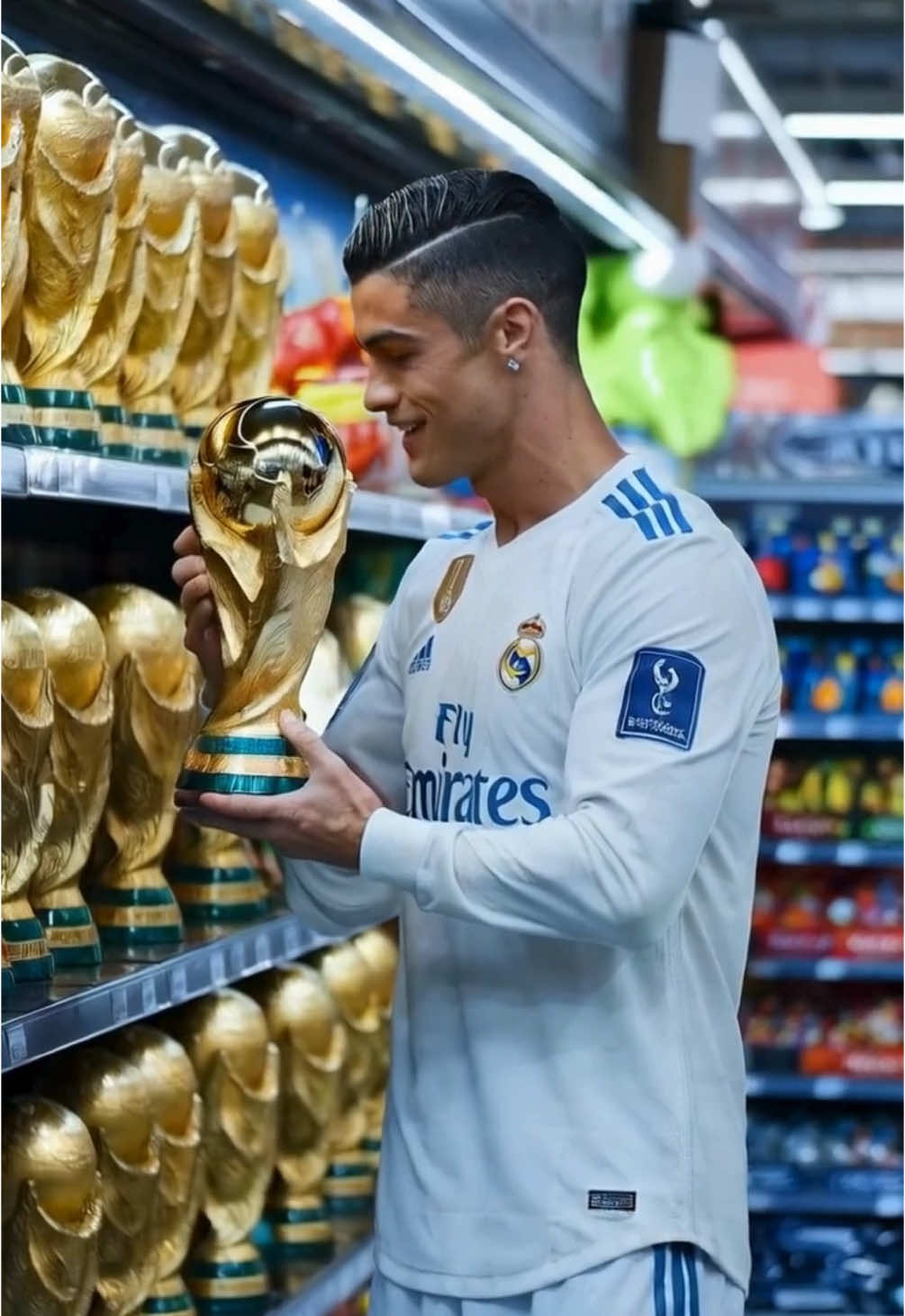 Ronaldo wanna buy a fake world cup😂 #ronaldo #messi #Soccer #football 
