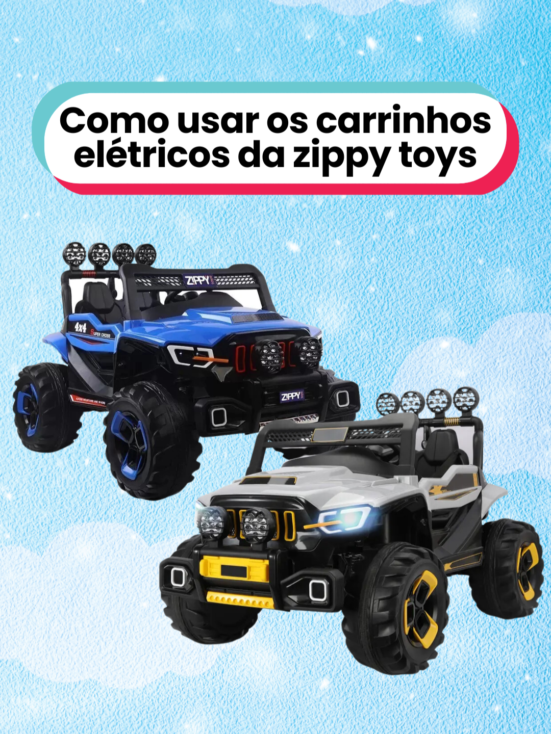 Como usar os carros elétricos infantis da Zippy Toys. Garanta o seu com a gente em nossas plataformas como Mercado Livre, Amazon, Shopee e Magazine Luiza! #maxxnasuacasa #zippytoys