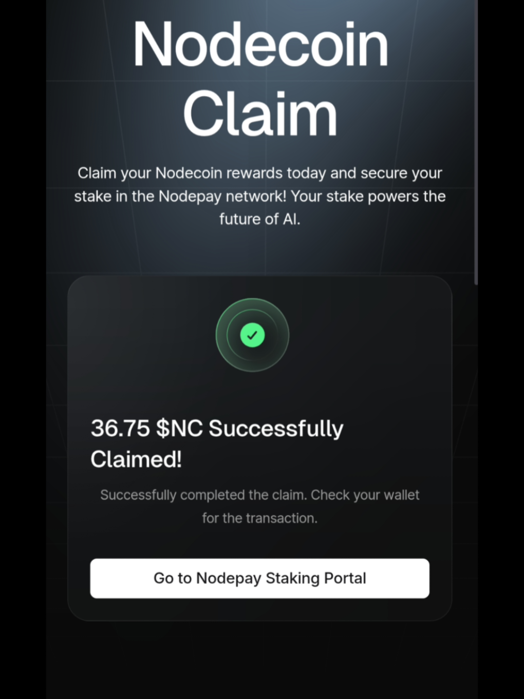 Claim NC lewat on-chain di Bitget Wallet #NC #Node #DePin #airdrop