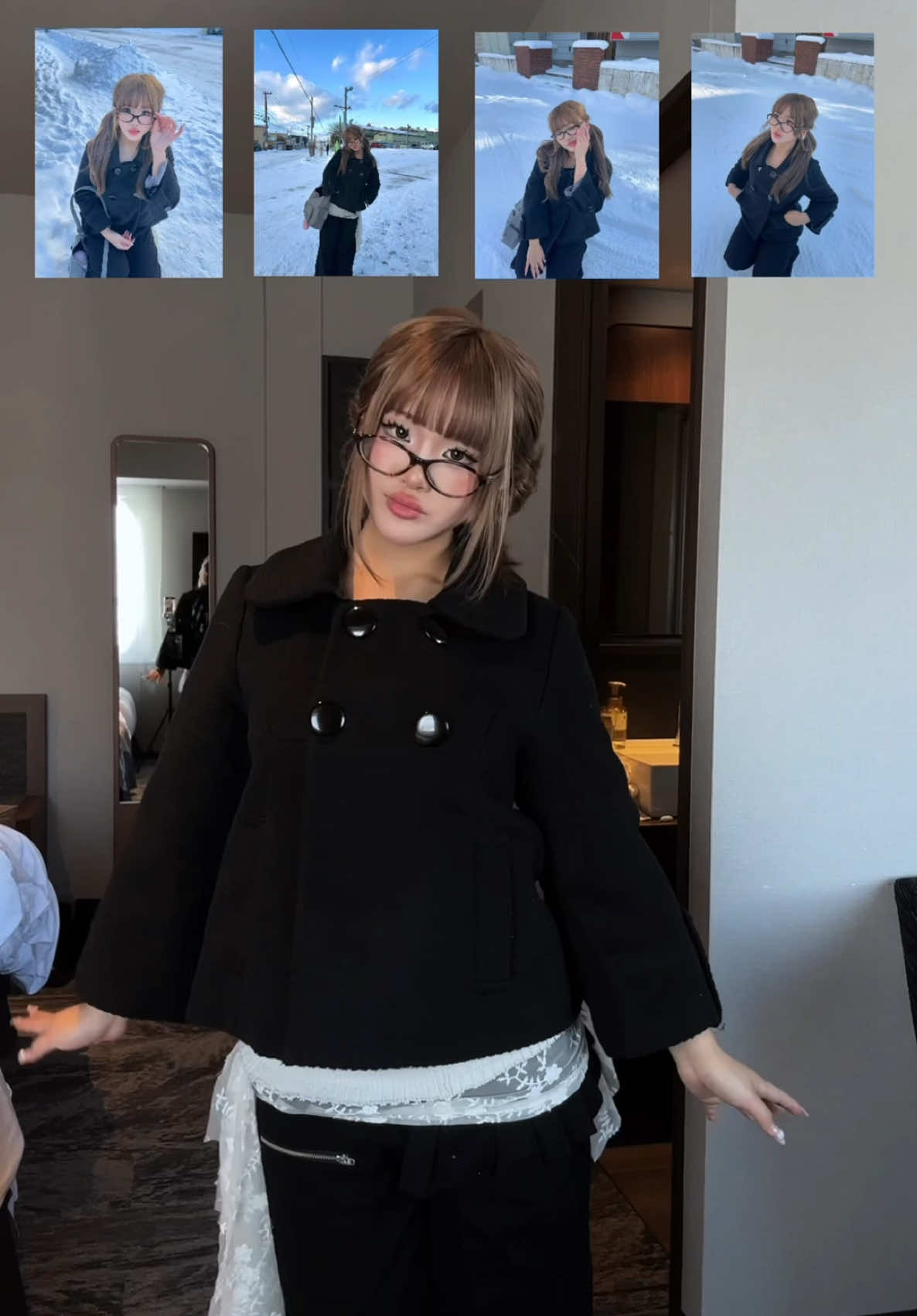 Should i post these pics??❄️🩷   #stylewithme #thrifting #thriftinginjapan #japan #thrift #tokyo #fashiontok #fashioninspo #viral #asian #asiangirl #miumiu #miumiuglasses #foryou